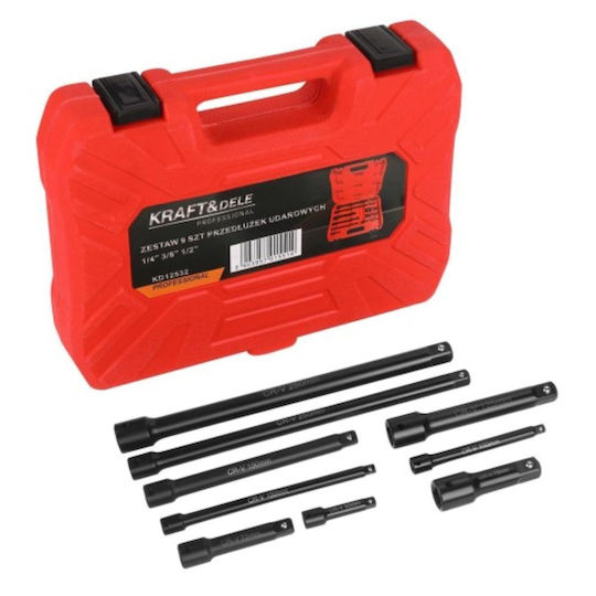 Kraft&Dele Kd12532 Ratschenverlängerungen Satz 1/4" 3/8" 1/2" 9 Stück