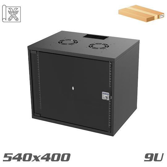 Edision Dulap Rack Montat pe Perete 19U Negru 60-02-0023