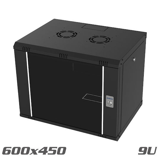 Edision Wall Mounted Rack Cabinet 19U Black 60-02-0102