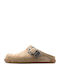Texas 01 Combo A Suede Mules with High Heel in Beige Colour