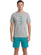 Nina Club Summer Men's Pyjama Pants Cotton Gray