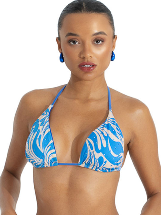 Top Bikini Triunghi cu Burete Bleu