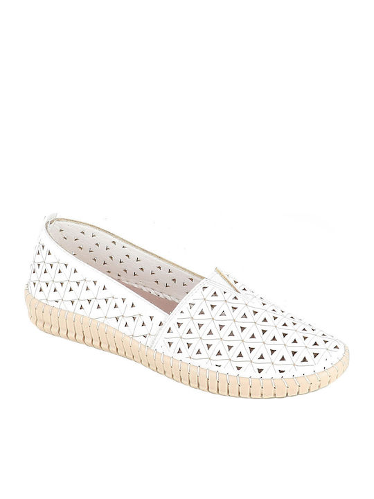 B-Soft Leather Women's Moccasins in White Colou...
