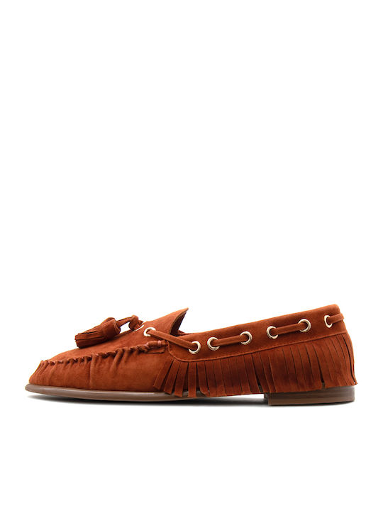 Kalogirou Loafers Dama Din Piele În Culoare Roșie