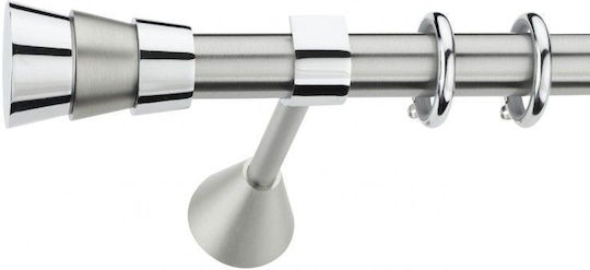 Best Метална Корнизна Щанга B019 Двойна с Релса Ф20mm 160см Сребриста