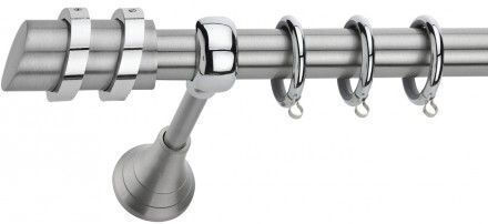 Best Μεταλλικό Κουρτινόξυλο B020 Μονό Φ20mm 300εκ. Ασημί