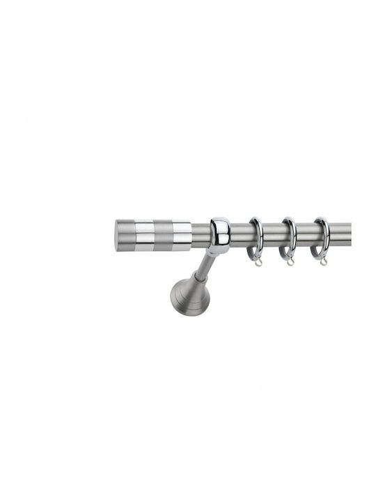 Best Μεταλλικό Κουρτινόξυλο B024 Μονό Φ20mm 300εκ. Ασημί