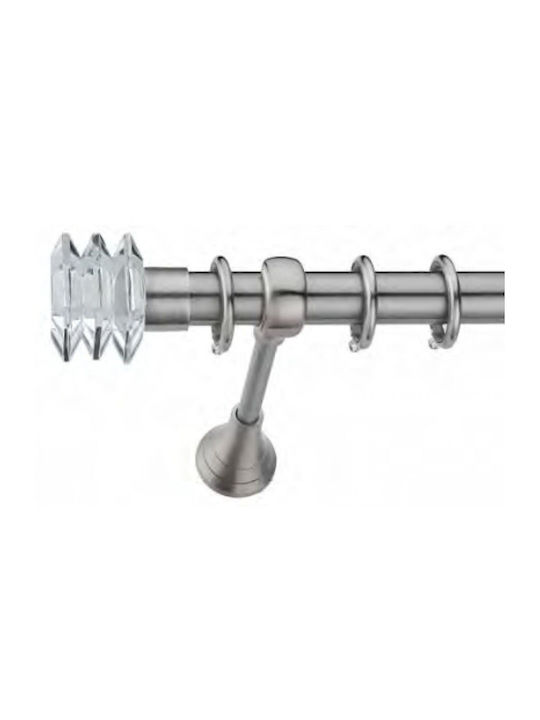 Best Bară Metalică Pentru Perdele B074 Dublă cu Șină Φ20mm 160cm Argintie