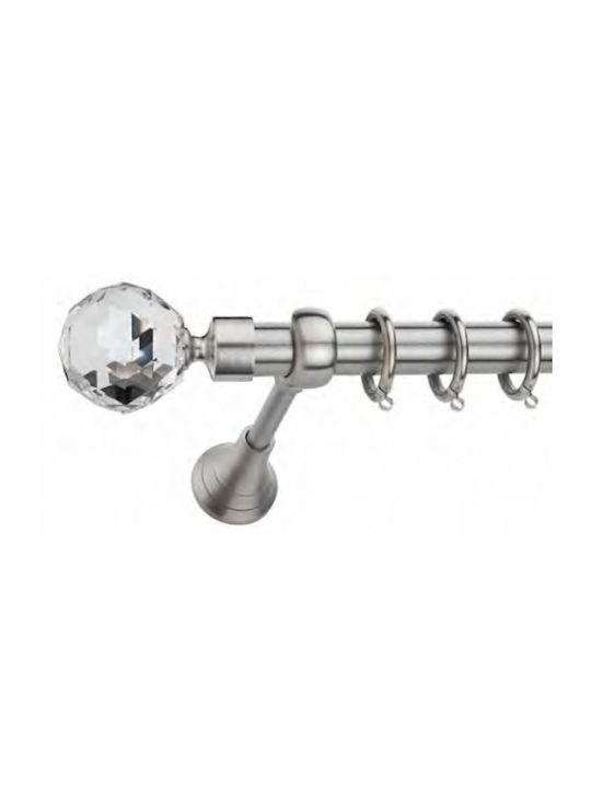 Best Bară Metalică Pentru Perdele B073 Dublă cu Șină Φ20mm 160cm Argintie
