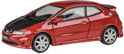 Μοντέλο Αυτοκινήτου Honda Civic Type R Fn2 Κόκκινο Καπό Ανθρακονήματα Τιμόνι Αριστερά Κλίμακα 1:64 Para64