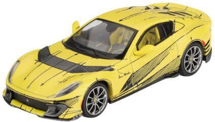 Model Mașină Ferrari 812 Competizione Tailor Made 2021 Galben 1:64 Bbr Bbrfer64032