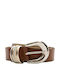 Wide Leather Women's Belt Tabac Brown