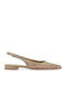Δερμάτινες Γυναικείες Μπαλαρίνες Slingback σε Καφέ Χρώμα