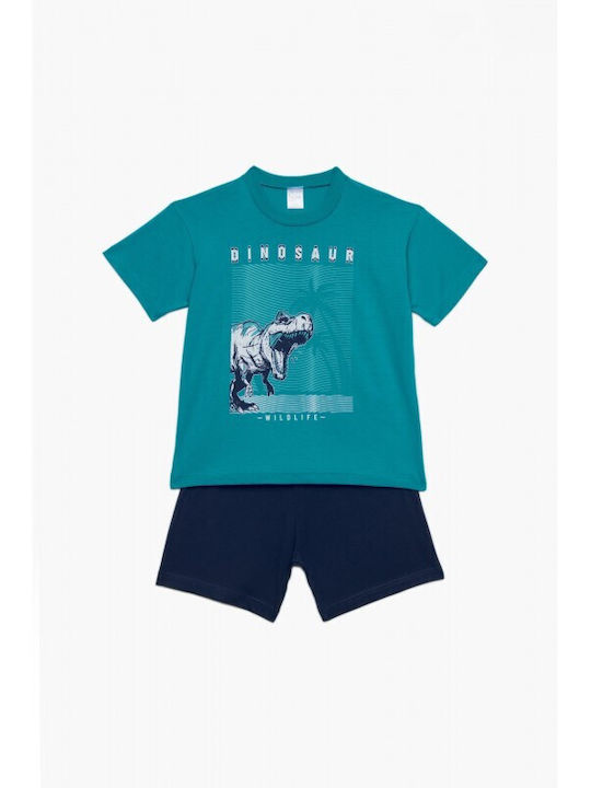 Pretty Baby Kids Summer Cotton Turquoise Dinosa...