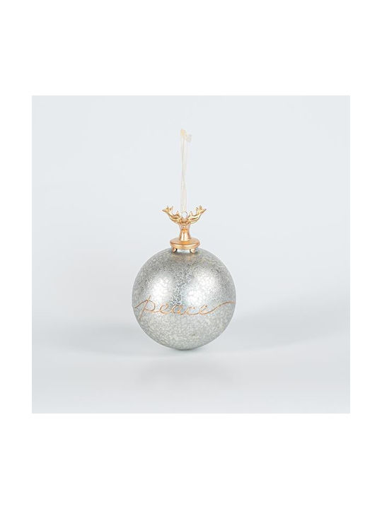 Glass Gray Ball Porcelain Reindeer 1 Piece 10cm