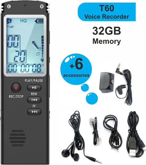 Диктофон Voice Recorder T60-32G с Вътрешна Памет 32GB