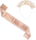 Set Ribbon & Headband Happy Birthday Rose Gold