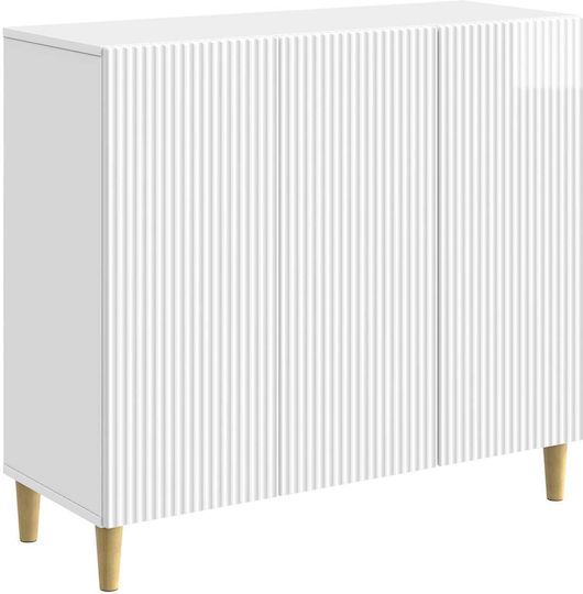 Μπουφές Ξύλινος Γυαλιστερό Λευκό 89x34.5x80cm Μπουφές Ξύλινος Γυαλιστερό Λευκό 89x34.5x80cm
