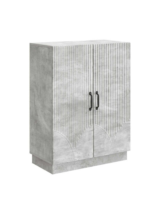 Bufet Din Lemn cu Sertare Gri Beton 66x34.5x87cm