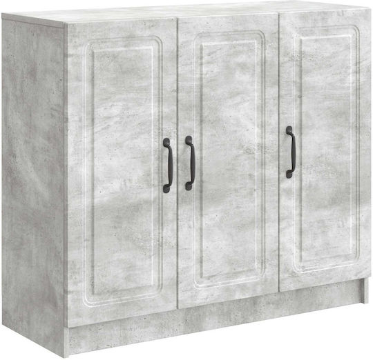 Bufet din Lemn și Metal cu Sertare Gri 89x34.5x77cm