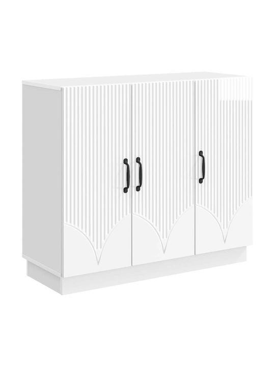 Wooden Sideboard White 89x34.5x77cm
