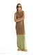 Summer Maxi Knitted Dress with Tearing