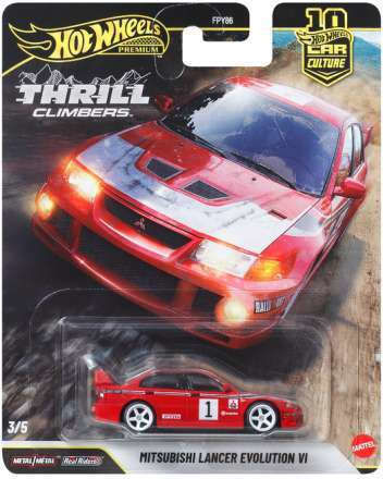 Car Model Mitsubishi Lancer Evolution Vi Rosu Thrill Climbers 1:64 Hot Wheels
