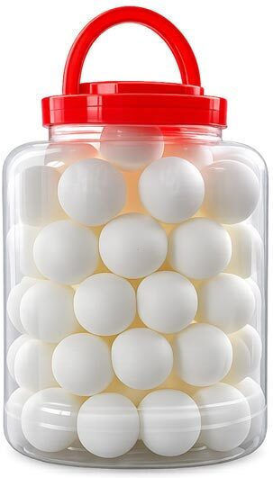Set Ping Pong Balls 60 Pieces White Storage Case Aria Trade