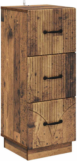 Wooden Storage Drawers with 3 Drawers L33xW34.5xH87cm