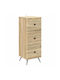 Wooden Storage Drawers with 3 Drawers L33xW34.5xH90cm