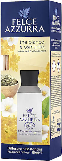 Paglieri Felce Azzurra Home Fragrance White Tea & Osmanthus Diffuser Fragrance 120ml & Sticks 7 Pieces