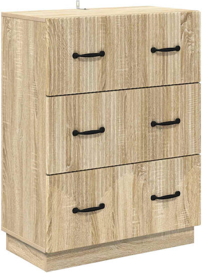 vidaXL Kommode Schlafzimmer Holz mit 3 Schubladen 66x34.5x87cm