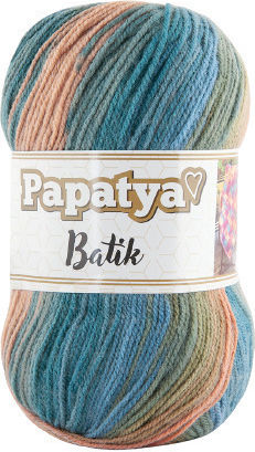 Kamgarn Papatya Batik Strickgarn Col554-38 Blau-Öl-Orange Mehrfarbig Acrilyc 100g 360m