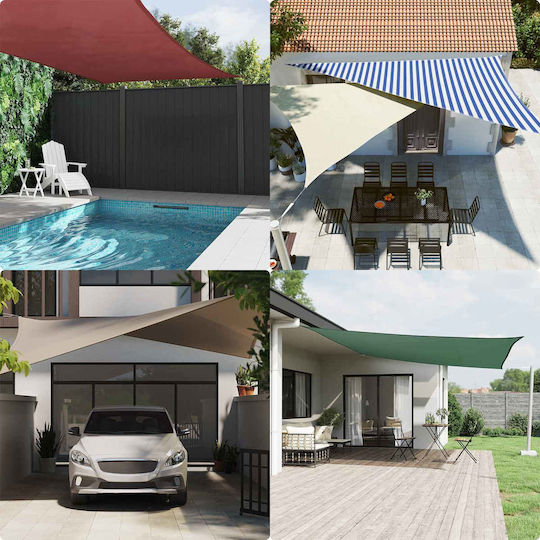 vidaXL Triangle Shade Sail Blue with PU Coating 3x4.24x4.24m