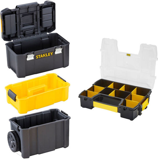 Stanley Essential Stst1-81320 Caz De Unelte Cu Roți Set 2 Bucăți 10 Compartimente