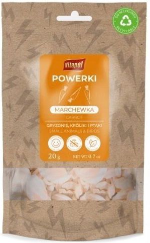 Vitapol Powerki Замразено Сушен Морков Храни За Гризачи Зайци Екзотични Птици 20г
