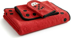 Designer's Cat Σετ Βρεφικές Πετσέτες 3τμχ Ladybug 30x50cm Βάρους 500gr/m²