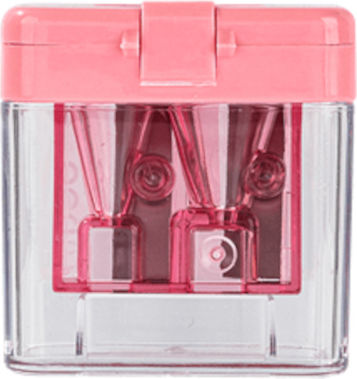 Double Barrel Transparent Pencil Sharpener Deli Comiko Pastel Pink 944139_p