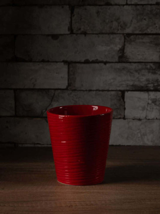 Red Ceramic Decorative Plant Pot 13/14cm