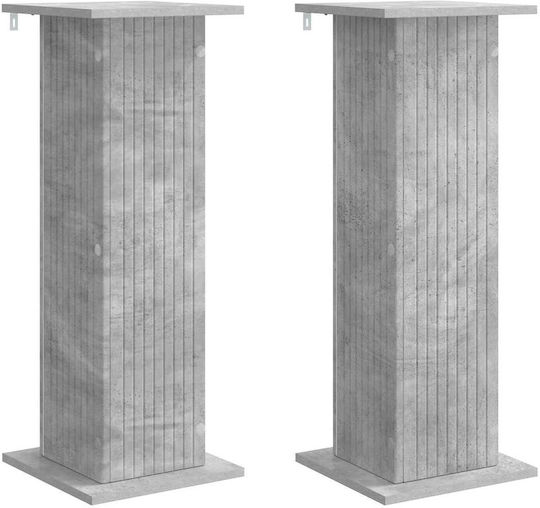 vidaXL Ανθοστήλες Ξύλινες Γκρι 30.5x30x80.5εκ. 2τμχ