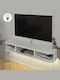 TV Stand Bask Made of Metal & Wood with LED Lighting White L120xD29.6xH19.2cm