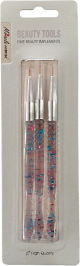 Beauty Salon Nail Brushes Nail Art Set 3 Pieces