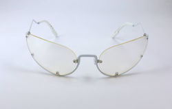 Kenzo Unisex Sunglasses with Silver Frame and Silver Mirror Lens KZ40029U
