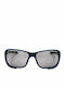 Unisex Sunglasses with Navy Blue Frame and Silver Mirror Lens