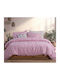 Nef-Nef Homeware Jetrix Bed Sheets Set King Size With Fitted Sheet 180x200+35cm Fuchsia 4 Pieces