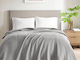 Single Pique Blanket 320gsm Gray Cotton Hotel Garyfallo 180x240