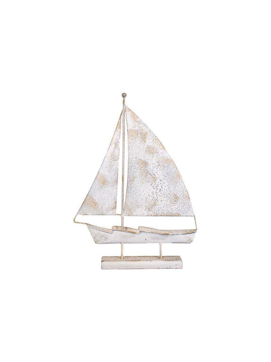 Metallic Decorative Ship Fylliana Fl0131 Antique Silver Color 31x6x44cm