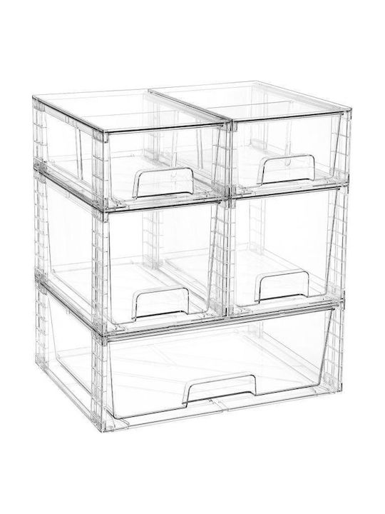 Plastic Transparent Jewellery Box 17.9x17.7x13.9cm