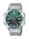 Casio Collection Men's Watch 44mm Battery with Green Metal Bracelet