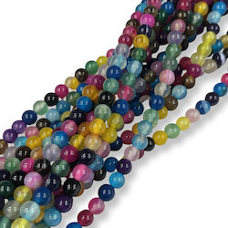 Multicolour Agate Beads Round 6mm